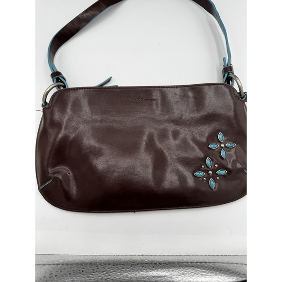 XOXO Handbags - VTG XOXO Y2K Brown With Turquoise Shoulder Bag EUC PT3